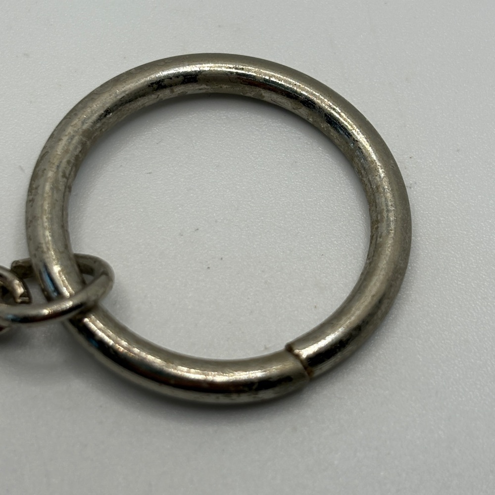 Silver Interlocking CC Bag Zipper Pull Keychain A… - image 4